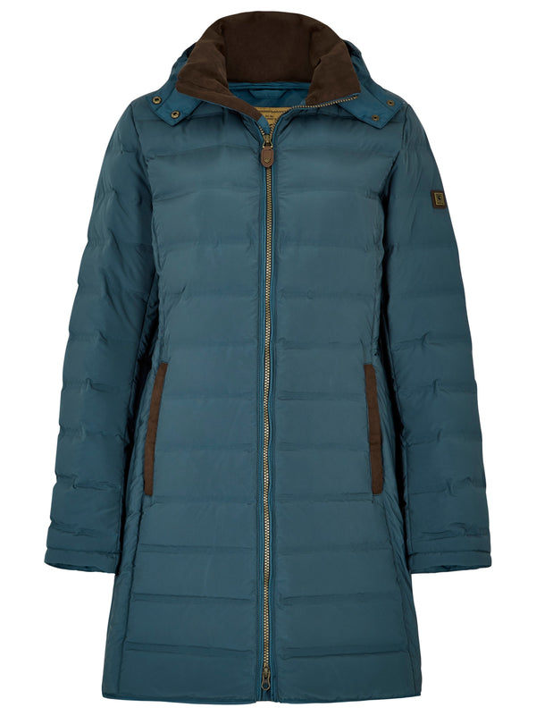 Dubarry Ladies Ballybrophy Three-Quarter Length Down Coat in Steel