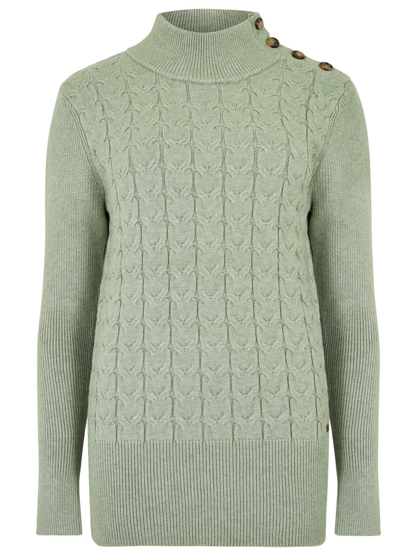 Dubarry Ladies Claremont Cable Stitch Sweater in Sage