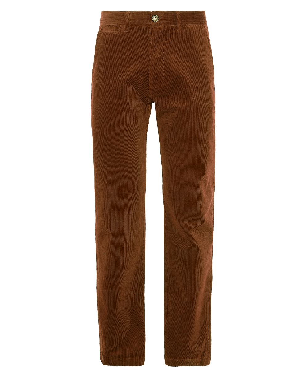 Barbour Men's Stretch Cord Tailored Fit Trousers in Dark Honey