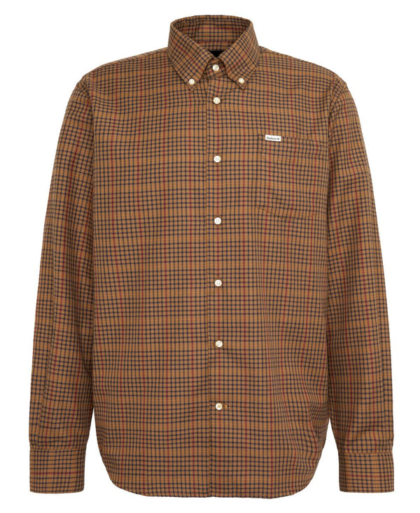 Barbour Men's Henderson Thermo Weave Checked Shirt in Stone