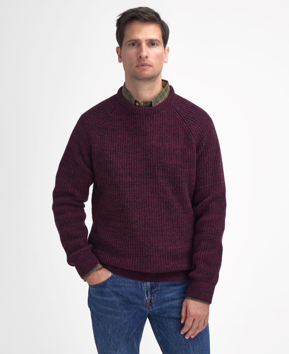 Barbour Men's Horseford Crew Neck Jumper in Port