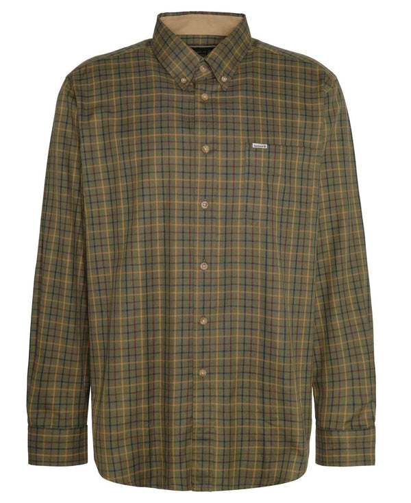 Barbour Men's Sporting Tattersall Shirt in Mid Olive