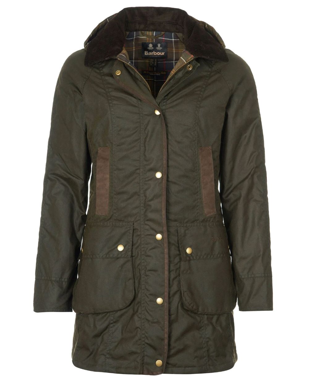 Barbour Ladies Bower Wax Jacket in Olive/Classic