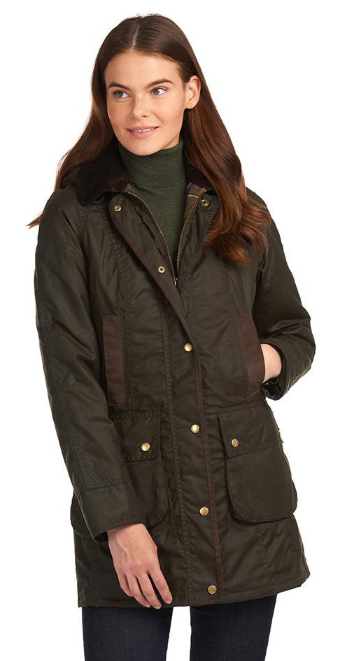 Barbour Ladies Bower Wax Jacket in Olive/Classic