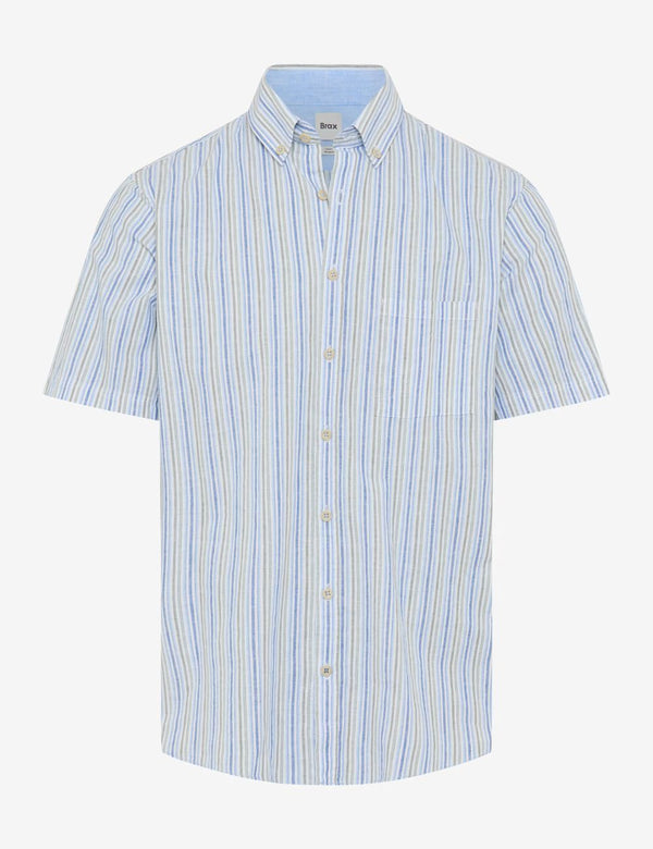 Brax Men's Dan Short Sleeve Shirt in Thyme