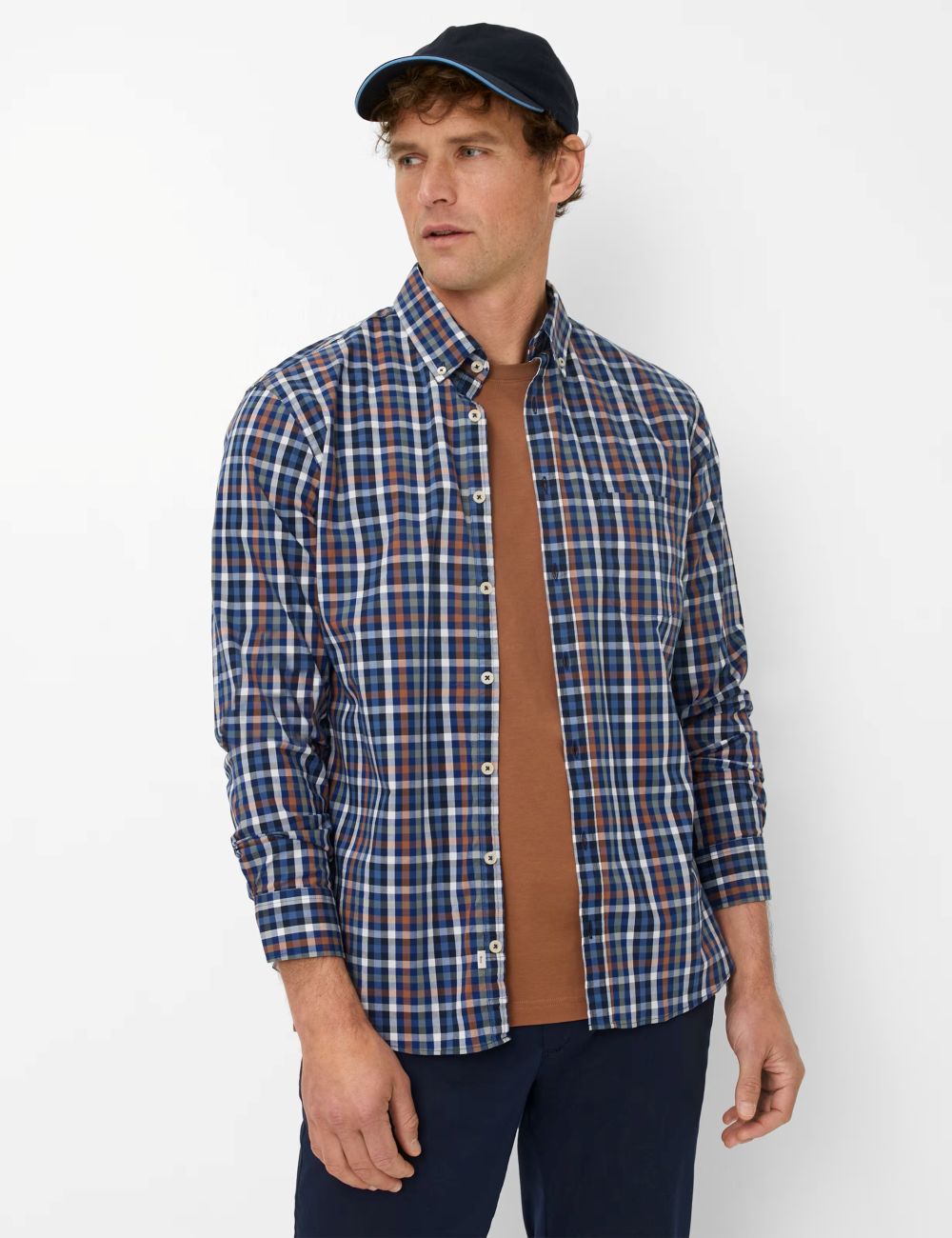 Brax Men's Daniel Long Sleeve Shirt in Thyme