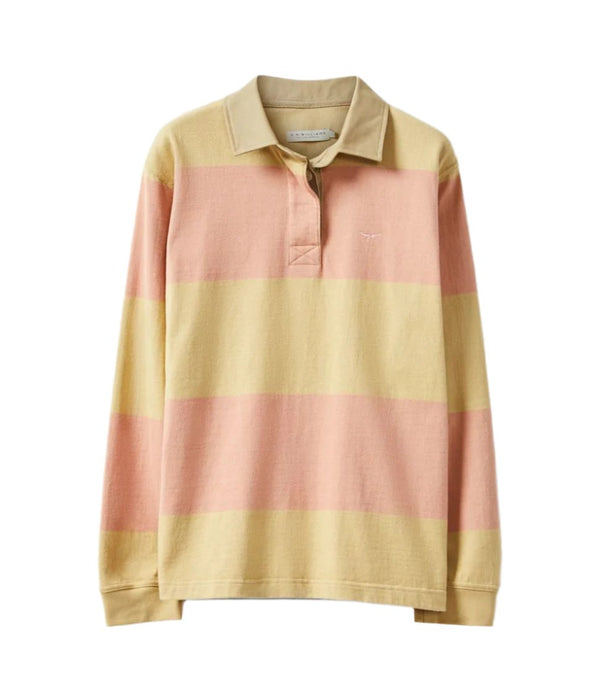 R.M Williams Ladies Narran Rugby Shirt in Sepia/Pink