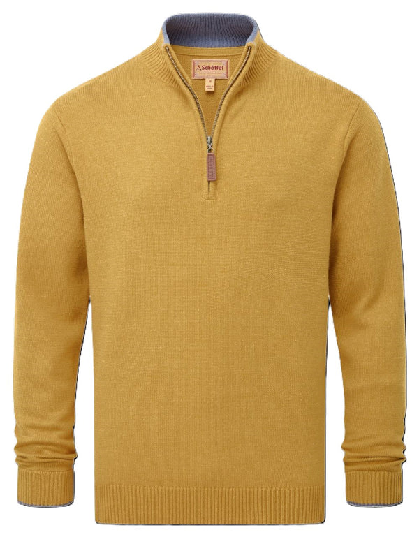 Schoffel Men's Blair 1/4 Zip Jumper in Mustard