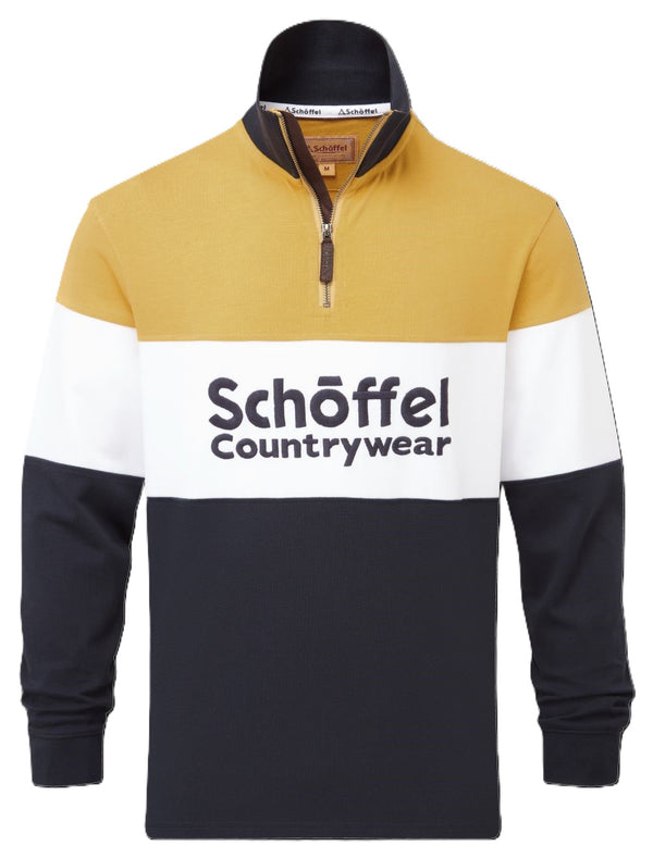 Schoffel Men's Exeter Heritage 1/4 Zip Top in Mustard