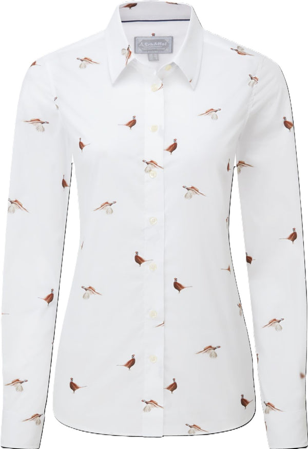 Schoffel Ladies Norfolk Shirt in Pheasant Print