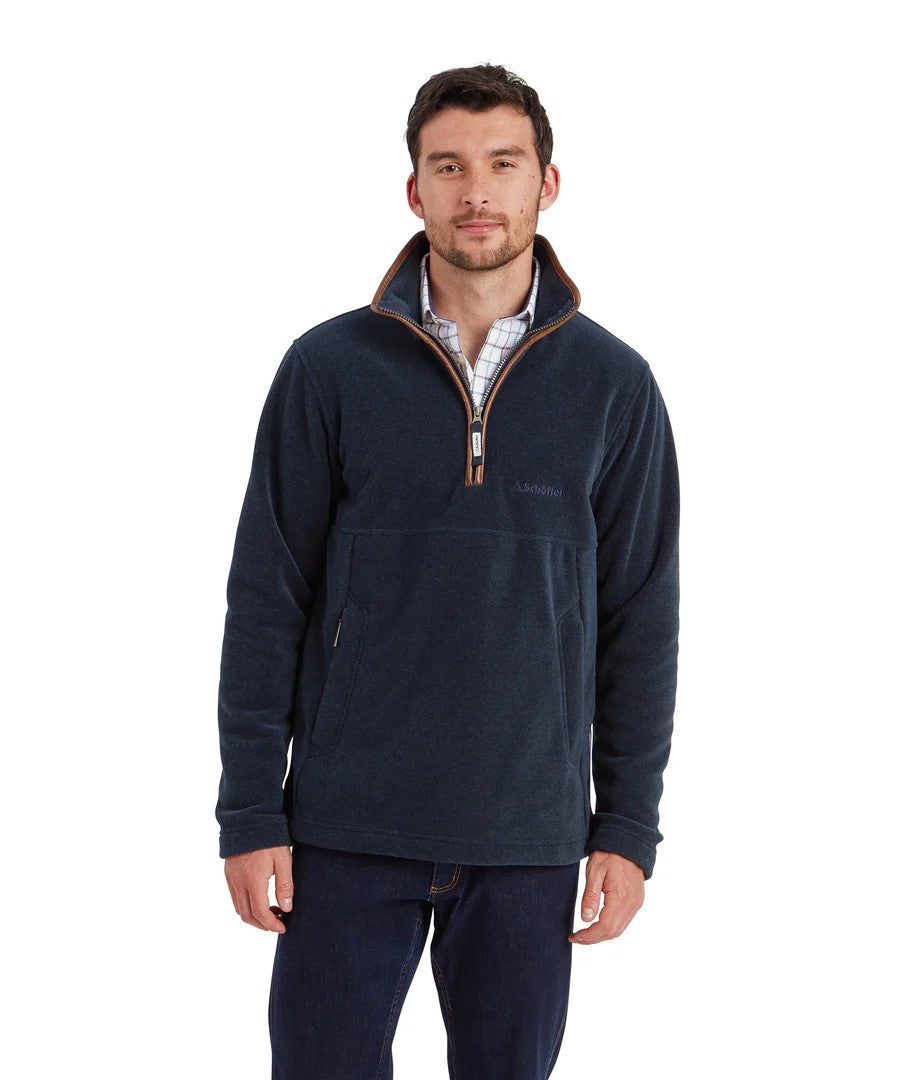 Schoffel Men's Berkeley Quarter Zip Fleece in Petrol blue