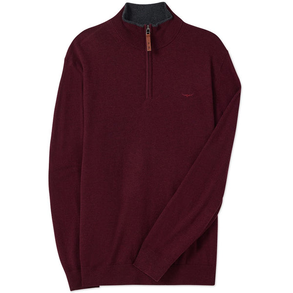 R.M Williams Men's Ernest Sweater in Burgundy