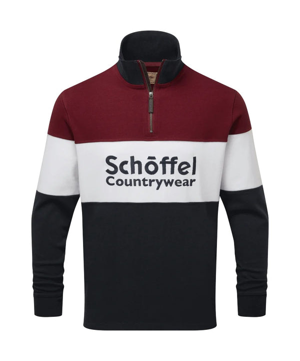 Schoffel Men's Exeter Heritage 1/4 Zip Top in Bordeux