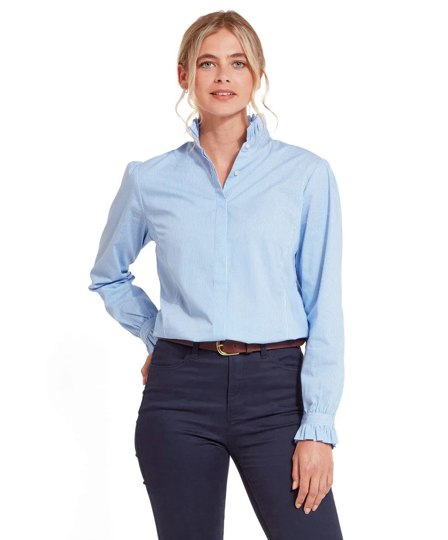 Schoffel Ladies Fakenham shirt in Light Blue Stripe