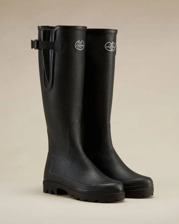 Le Chameau Ladies Vierzonord Neoprene Lined Wellington Boots in Noir