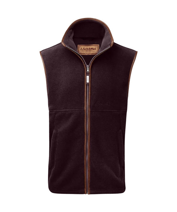 Schoffel Men's Oakham Fleece Gilet in Port