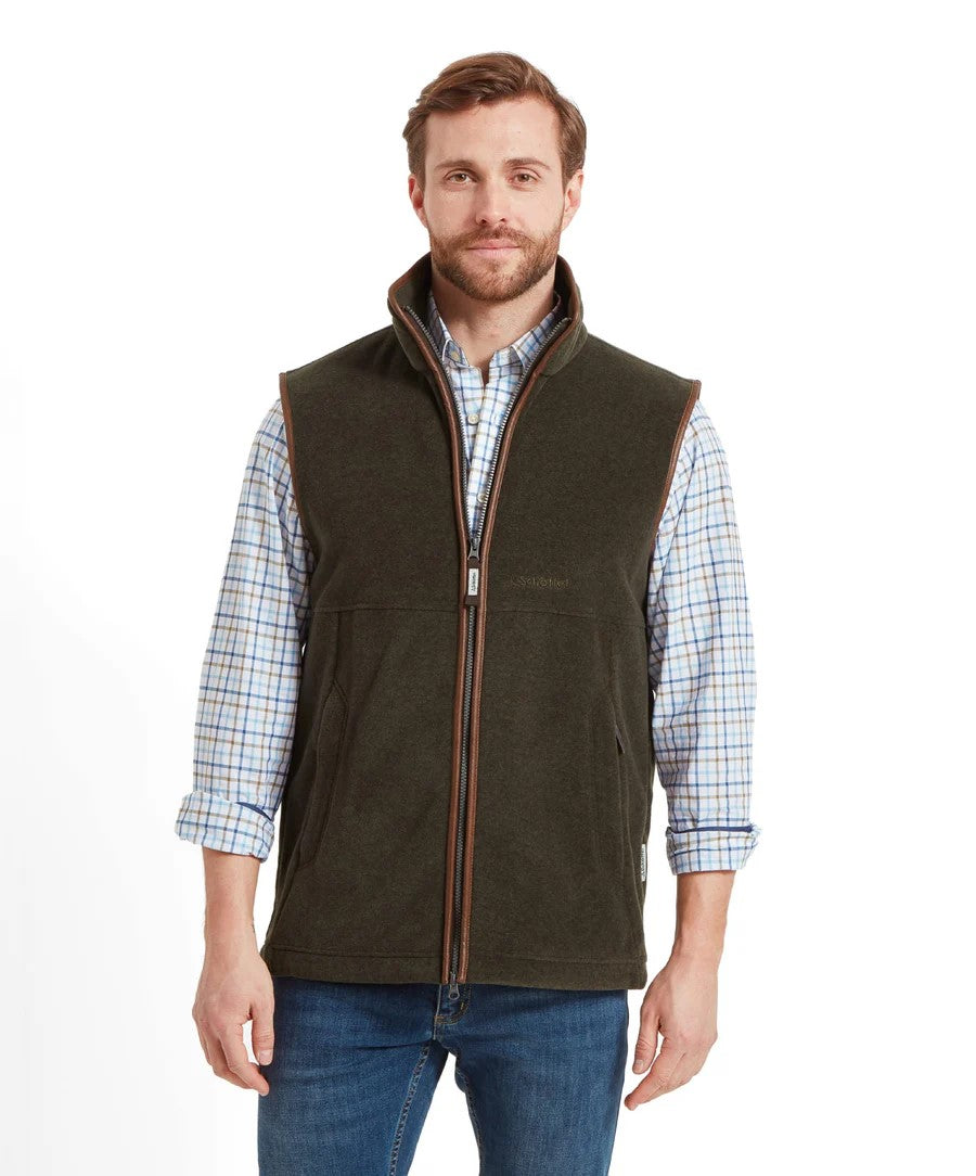 Schoffel Men's Oakham Fleece Gilet in Dark Olive